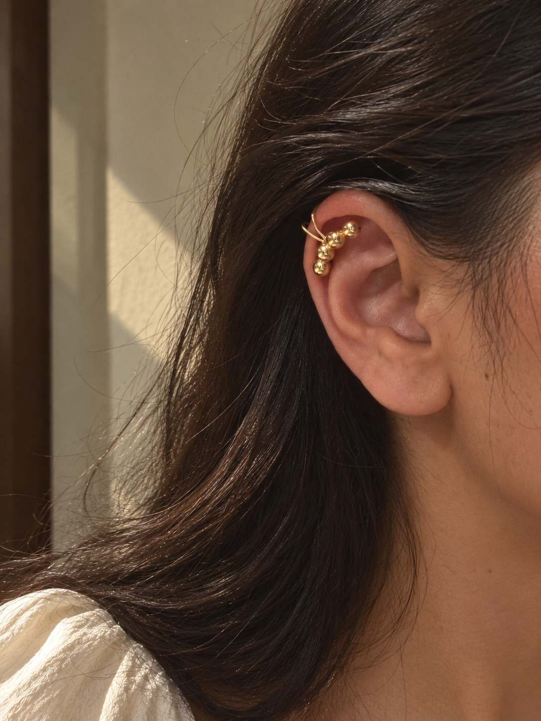 Helix beaded ear clip ons