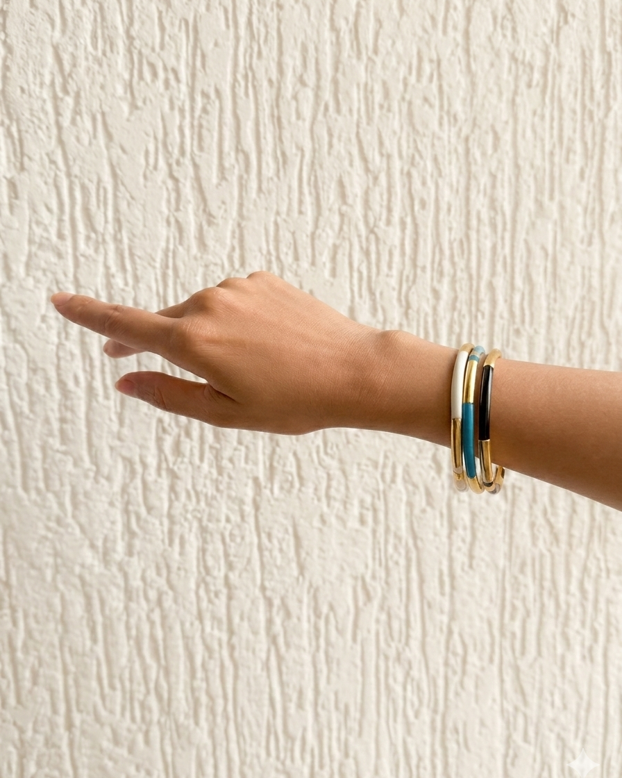 Half And Half Enamel Cuff