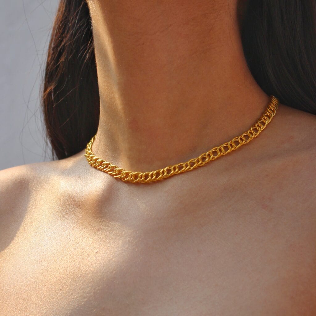 Flat double link chain