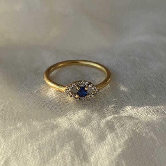 Studded Evil Eye Ring