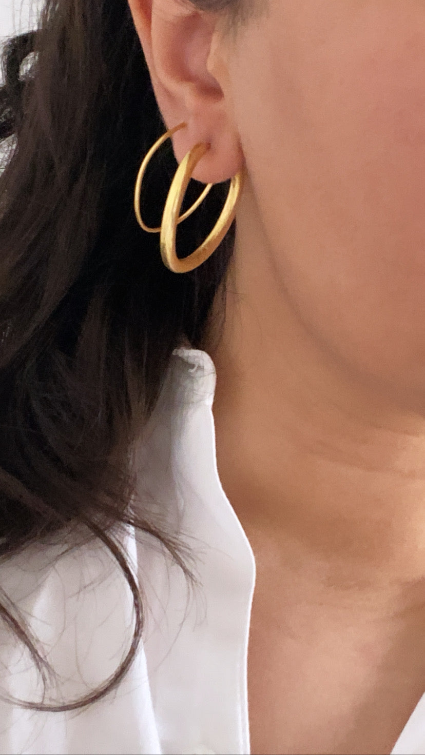 Plain Double Hoops