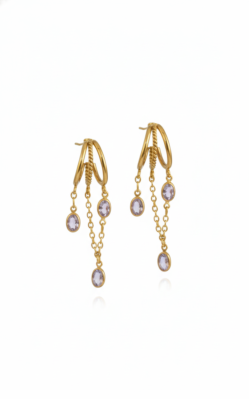 Triple trouble drop Earrings