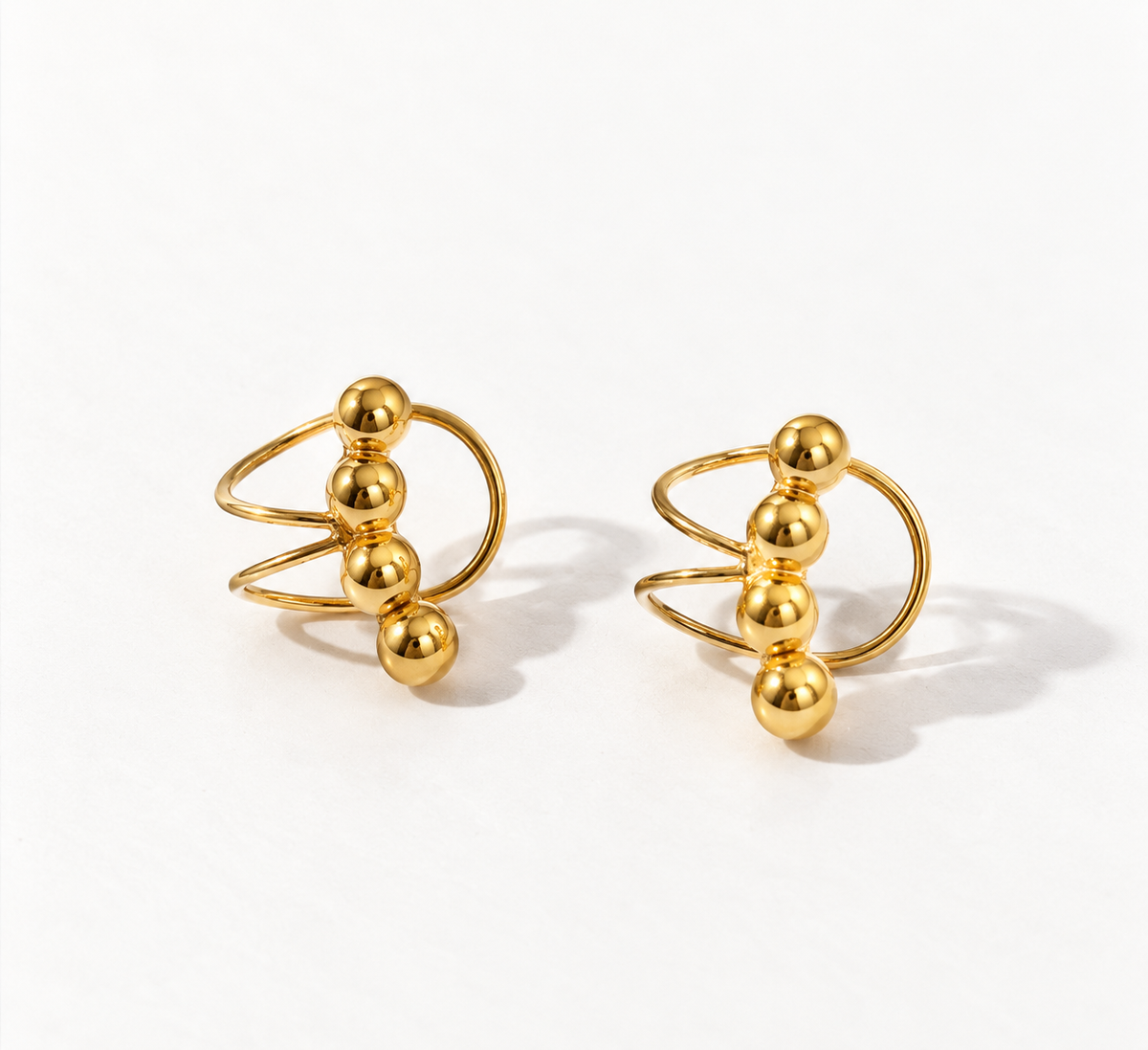 Helix beaded ear clip ons
