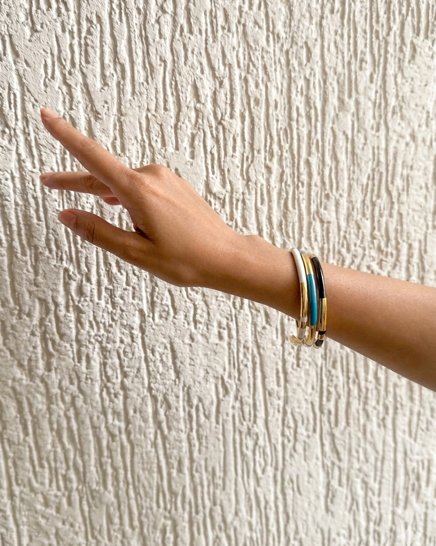 Half And Half Enamel Cuff