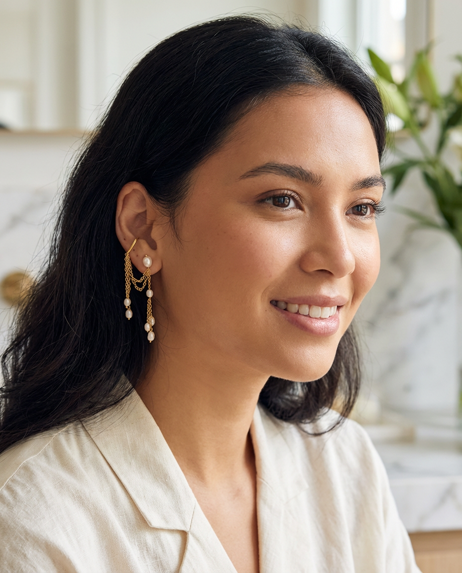 Linear Pearl Clip ons