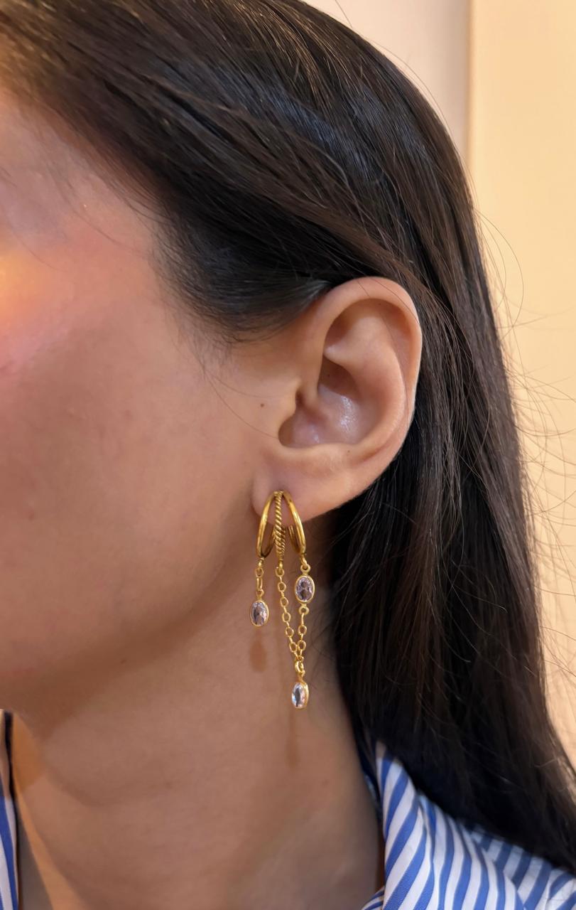 Triple trouble drop Earrings