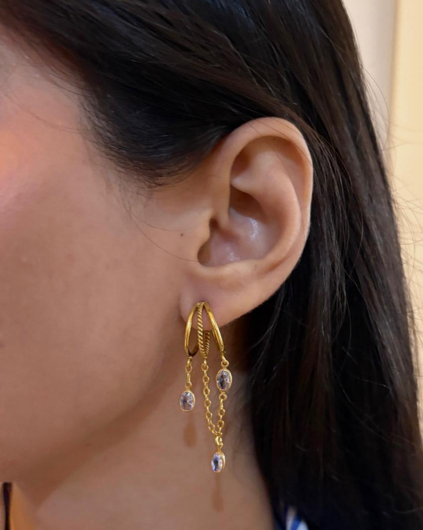 Triple trouble drop Earrings