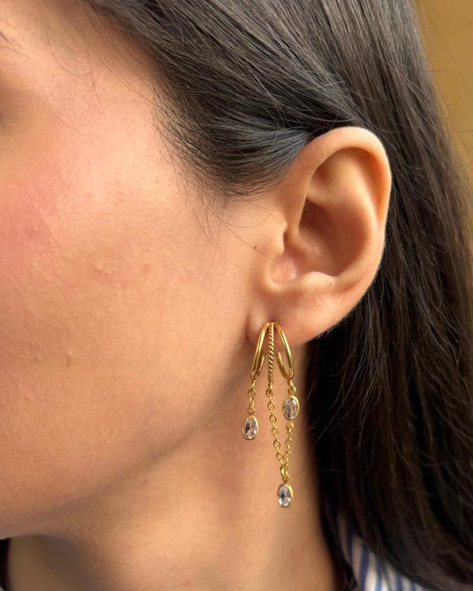 Triple trouble drop Earrings