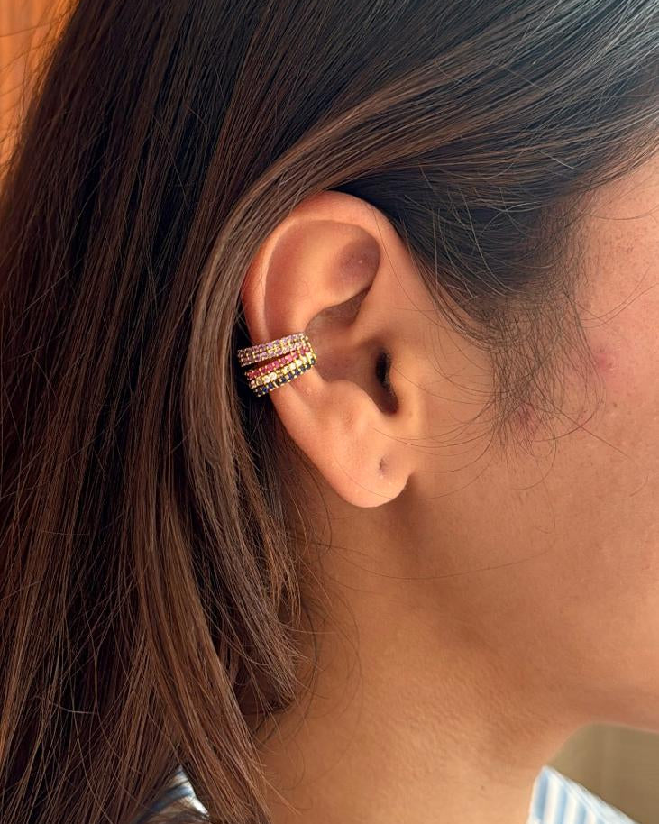 Cz multi stack ear cuff