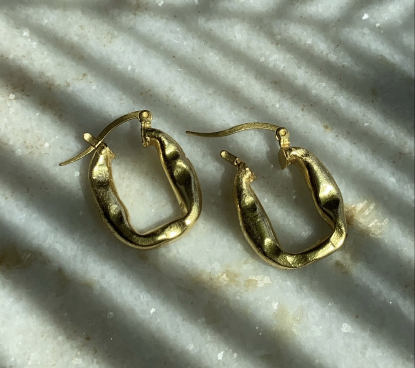 Hammered Square Hoops
