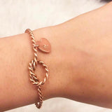 Twisted Knot Bracelet With Initial